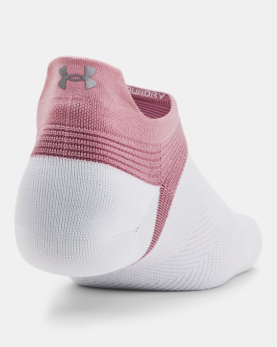 Unisex UA ArmourDry™ Run Lite 2-Pack No Show Tab Socks in White image number 2